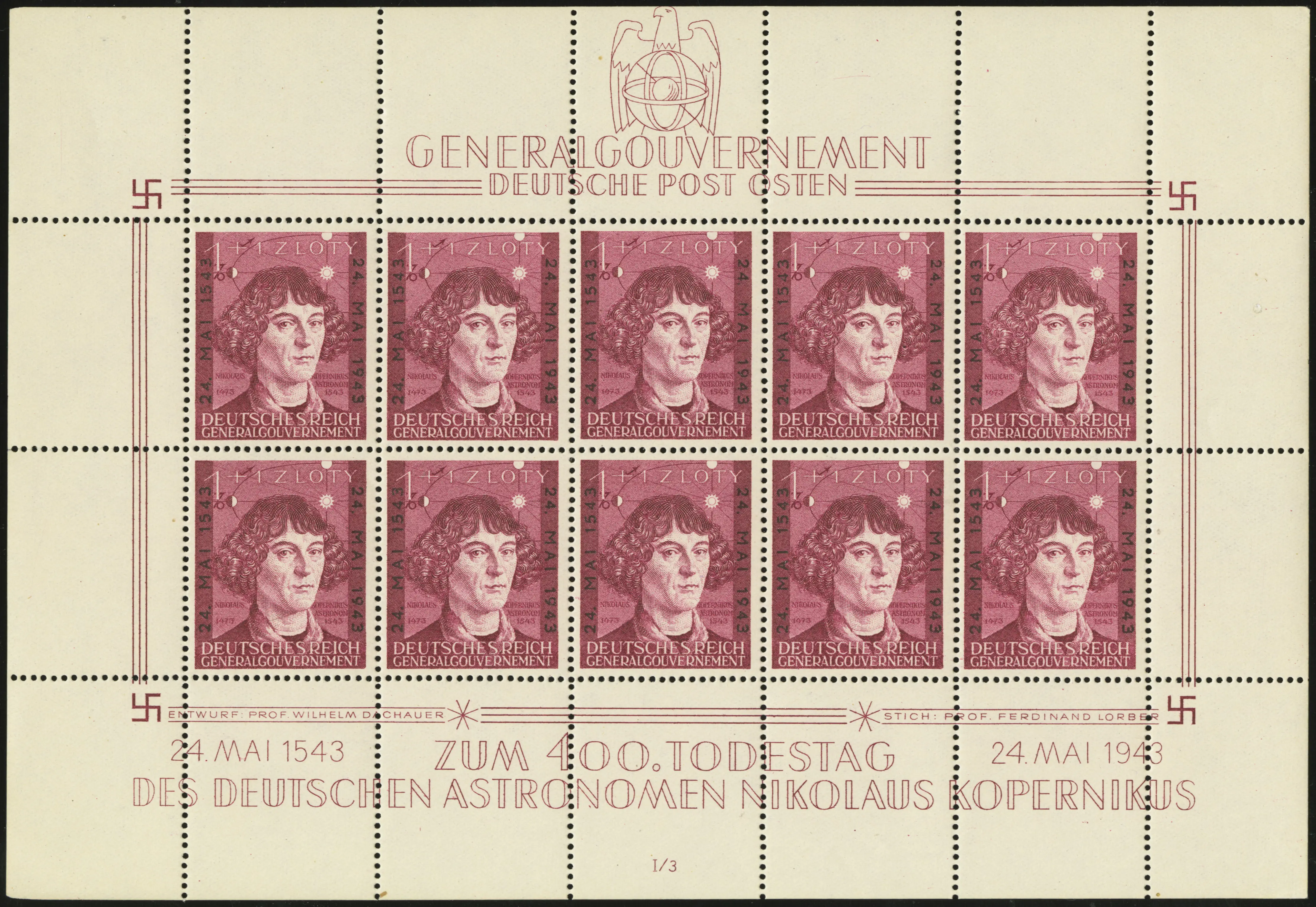 Generalgouvernement — Kleinbogen Copernicus 1943